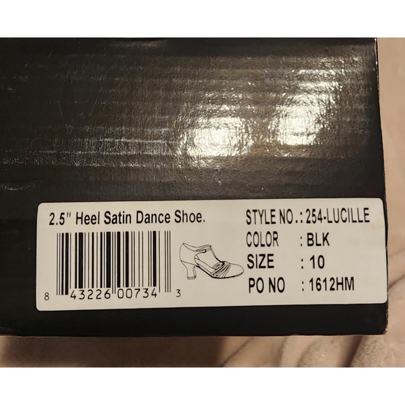 New Ellie Lucille Satin Dance Heels Black Size 10 - Picture 11 of 13